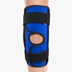 Neoperene knee stabilizer with hinged bars
